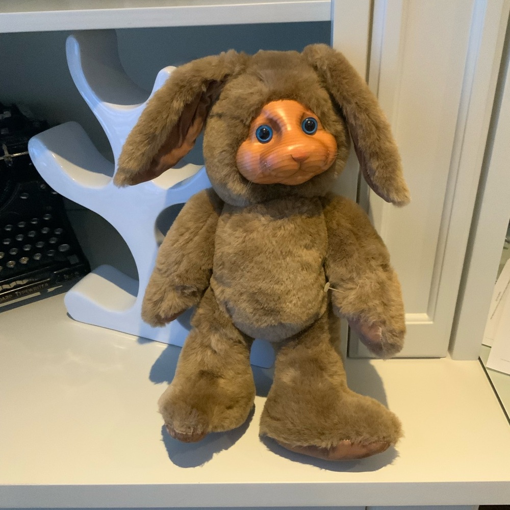 Vintage Antique 1988 ROBERT RAIKES Nickleby Wood Face Rabbit Plush Signed Number